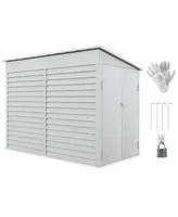 Outsunny 5' x 9' Metal Outdoor Storage Shed with Base Lockable Doors, White