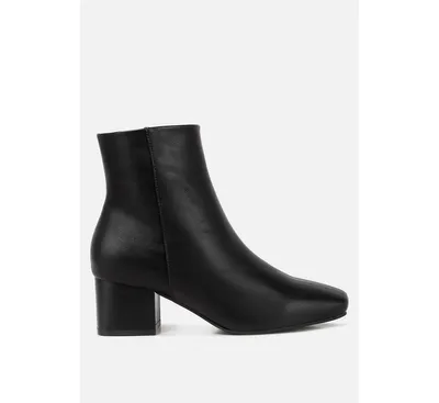 Women's davia leather square toe ankle boots
