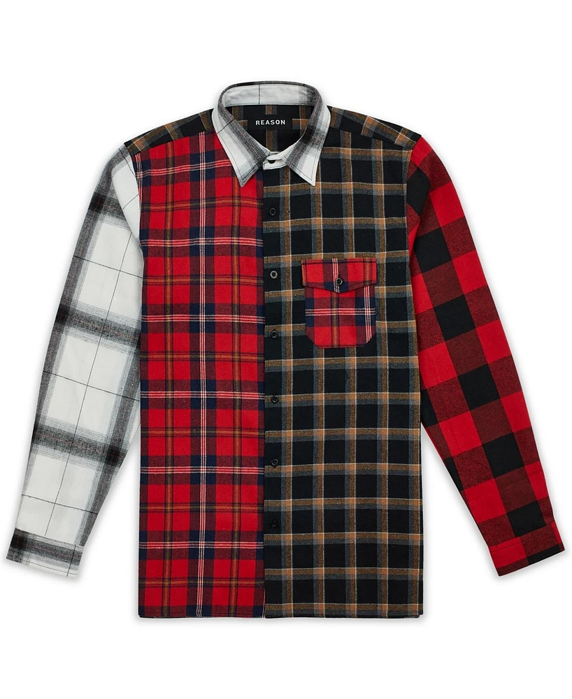 Reason Men's Split Flannel Long Sleeves Shirt