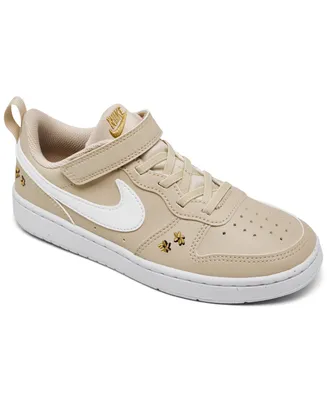 Nike Little Girls Court Borough Low Recraft Fastening Strap Casual Sneakers from Finish Line