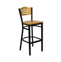 Slat Back Metal Restaurant Dining Barstool