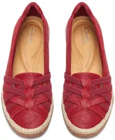 Clarks Women's Elaina Petal Woven-Vamp Jute-Trim Flats