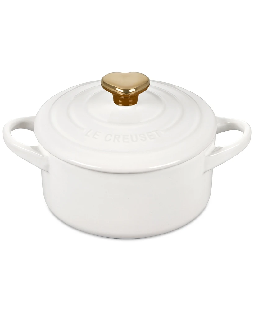 Le Creuset Figural Heart Collection Stoneware Mini Round Cocotte