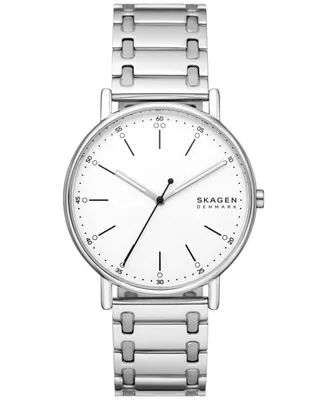 Skagen Men's Signatur Three Hand Silver-Tone Stainless Steel Watch 40mm - Silver