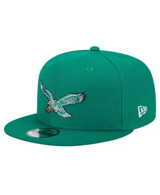 Men's New Era Kelly Green Distressed Philadelphia Eagles Historic 9FIFTY Snapback Hat