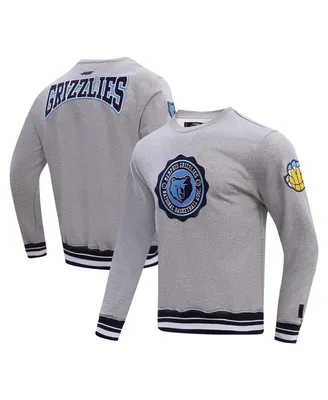 Men's Pro Standard Heather Gray Memphis Grizzlies Crest Emblem Pullover Sweatshirt