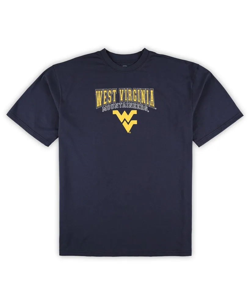 Men's Profile Navy Distressed West Virginia Mountaineers Big and Tall 2-Pack T-shirt Flannel Pants Set