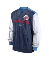 Men's Nike White, Light Blue Minnesota Twins Rewind Warmup V-Neck Pullover Jacket