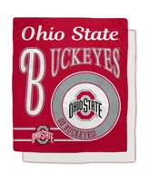 Ohio State Buckeyes 50" x 60" Retro Emblem Flannel Fleece Sherpa Blanket