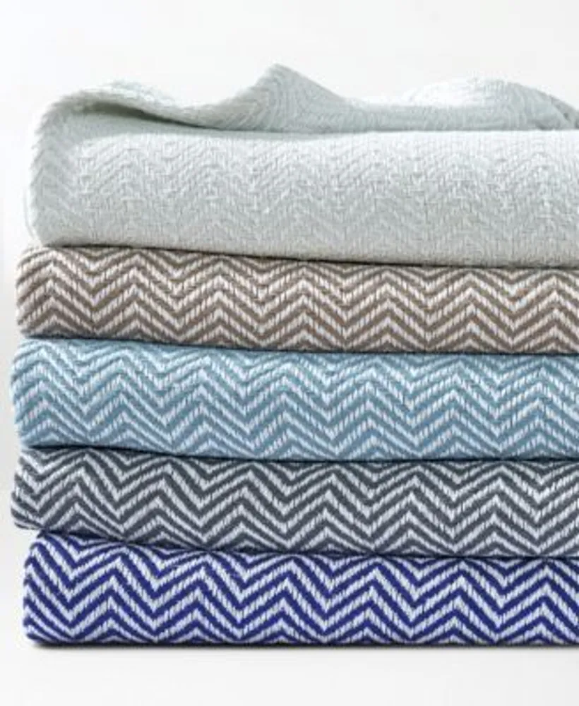 Melange Home Herringbone Cotton Blanket