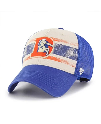 Men's '47 Brand Cream Distressed Denver Broncos Breakout Mvp Trucker Adjustable Hat
