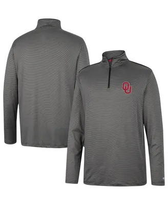 Men's Colosseum Charcoal Oklahoma Sooners Logo Quarter-Zip Sweatshirt