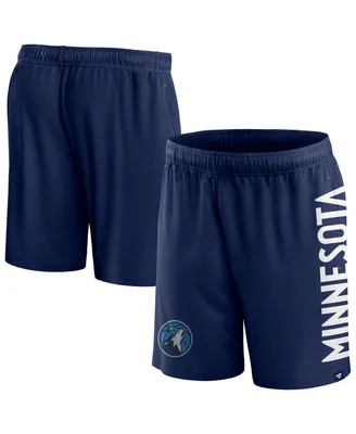 Men's Fanatics Navy Minnesota Timberwolves Post Up Mesh Shorts