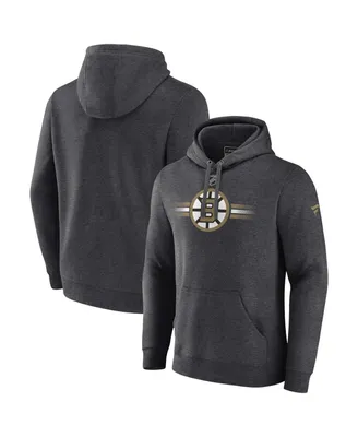 Men's Fanatics Heather Charcoal Boston Bruins Authentic Pro Secondary Pullover Hoodie
