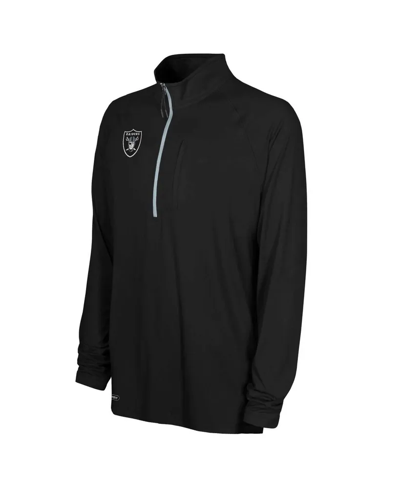 Men's Black Las Vegas Raiders Combine Authentic Raglan Quarter-Zip Top