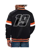 Men's Starter Black Martin Truex Jr Home Game Full-Snap Varsity Jacket