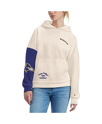 Women's Tommy Hilfiger Cream, Purple Baltimore Ravens Harriet Pullover Hoodie