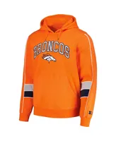 Men's Starter Orange Denver Broncos Captain Pullover Hoodie