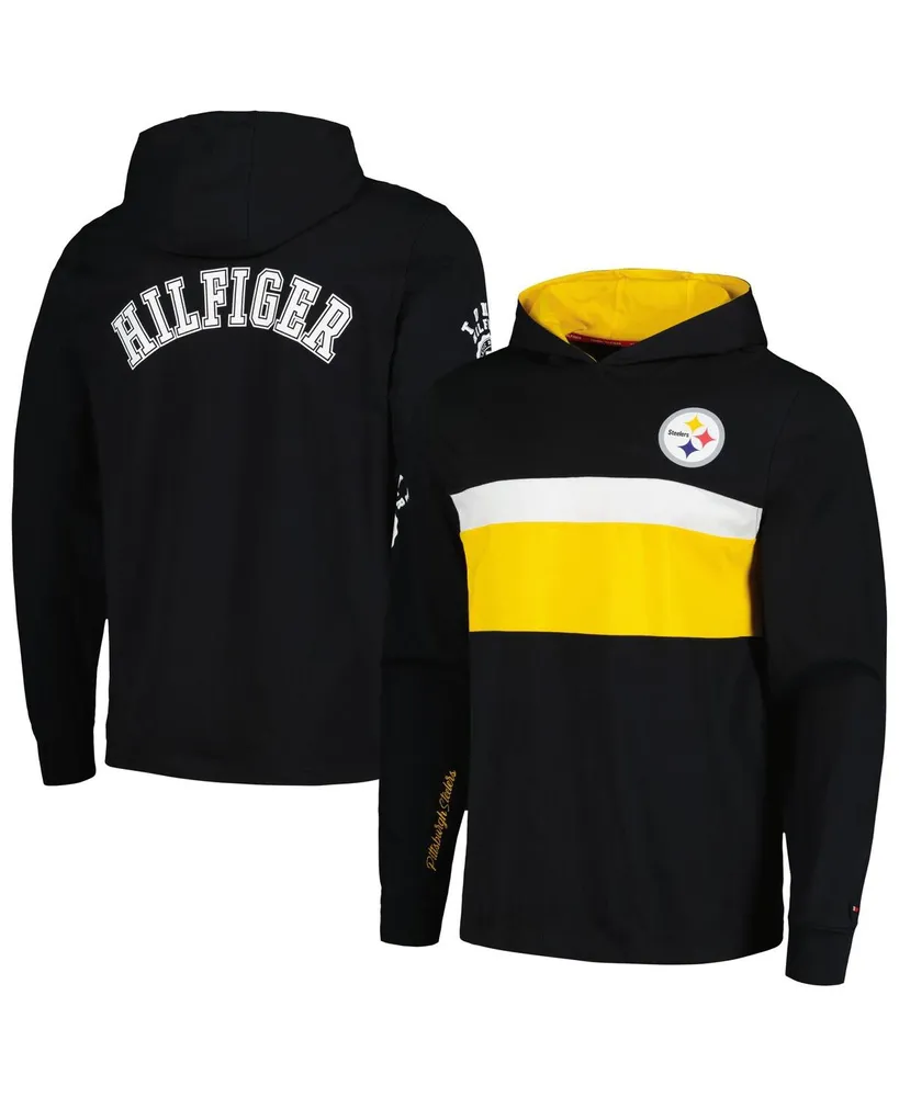 Men's Tommy Hilfiger Black Pittsburgh Steelers Morgan Long Sleeve Hoodie T-shirt