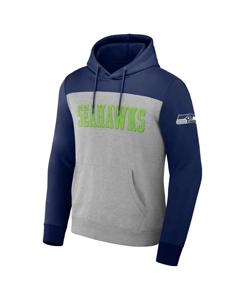 Men's Nfl x Darius Rucker Collection by Fanatics Heather Gray Seattle Seahawks Color Blocked Pullover Hoodie