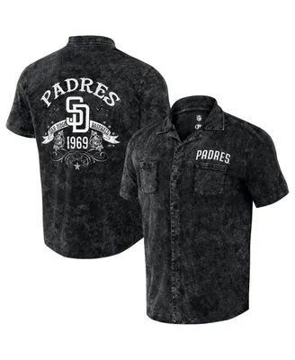 Men's Darius Rucker Collection by Fanatics Black Distressed San Diego Padres Denim Team Color Button-Up Shirt