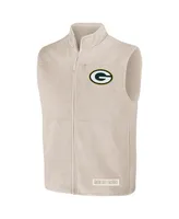 Men's Nfl x Darius Rucker Collection by Fanatics Oatmeal Green Bay Packers Full-Zip Sweater Vest