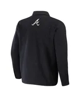 Men's Darius Rucker Collection by Fanatics Black Atlanta Braves Ringstop Full-Snap Shacket