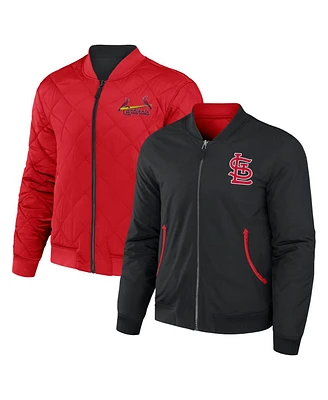 Men's Darius Rucker Collection by Fanatics Black, Red St. Louis Cardinals Reversible Full-Zip Bomber Jacket