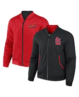 Men's Darius Rucker Collection by Fanatics Black, Red St. Louis Cardinals Reversible Full-Zip Bomber Jacket