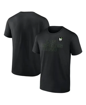 Men's Fanatics Black LA28 Neon Outline T-shirt