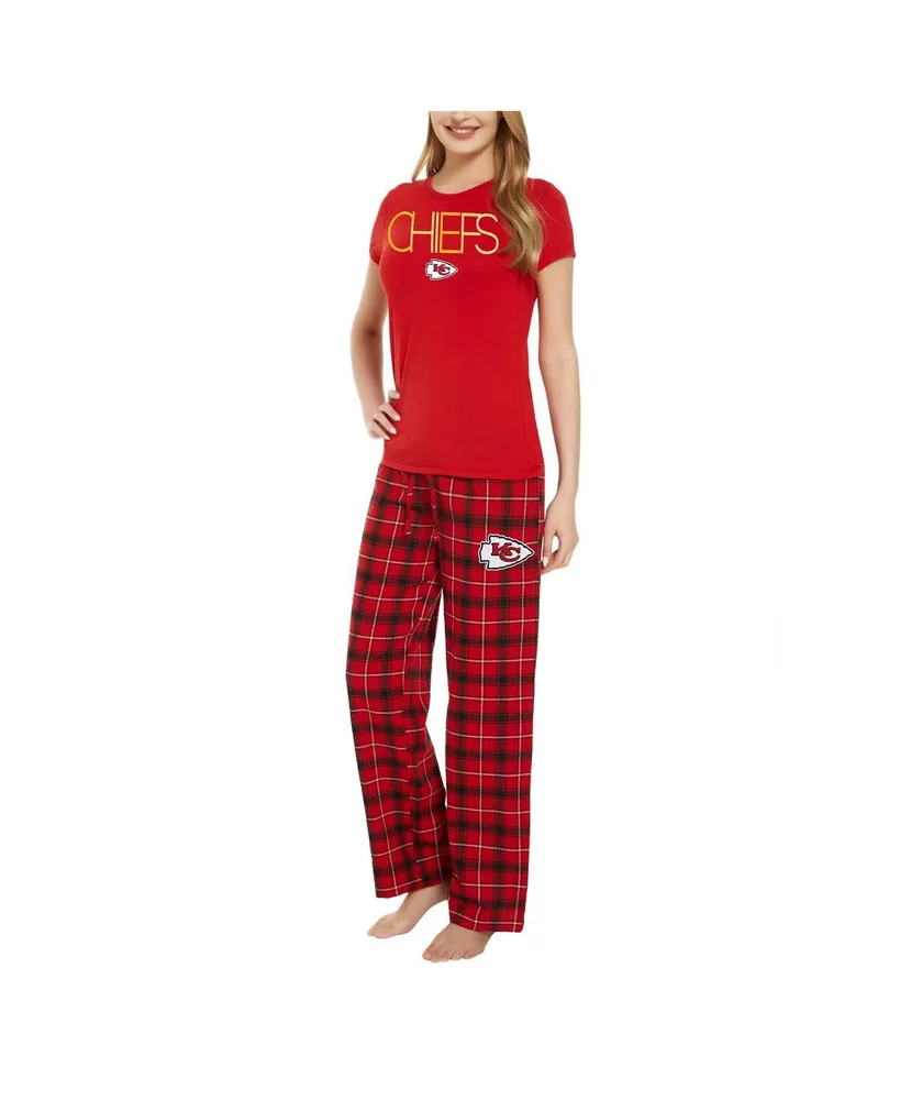 Women's Concepts Sport Red, Black Kansas City Chiefs Arctic T-shirt and Flannel Pants Sleep Set