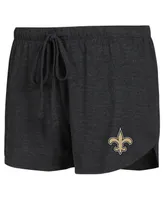 Women's Concepts Sport Black, Gold New Orleans Saints Raglan Long Sleeve T-shirt and Shorts Lounge Set