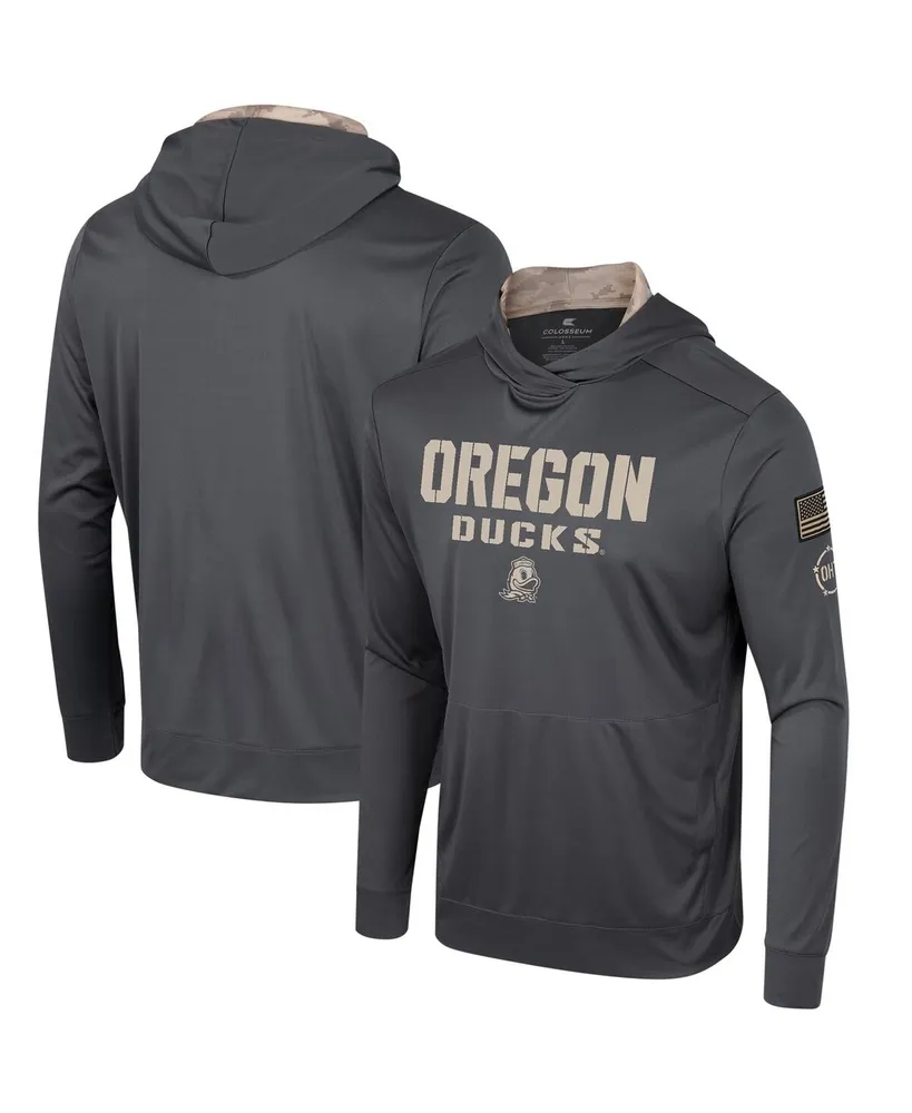 Men's Colosseum Charcoal Oregon Ducks Oht Military-Inspired Appreciation Long Sleeve Hoodie T-shirt