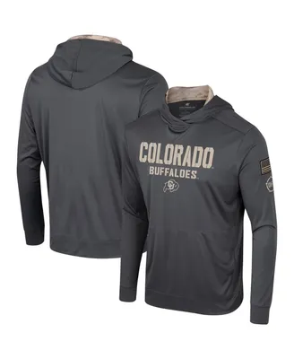 Men's Colosseum Charcoal Colorado Buffaloes Oht Military-Inspired Appreciation Long Sleeve Hoodie T-shirt