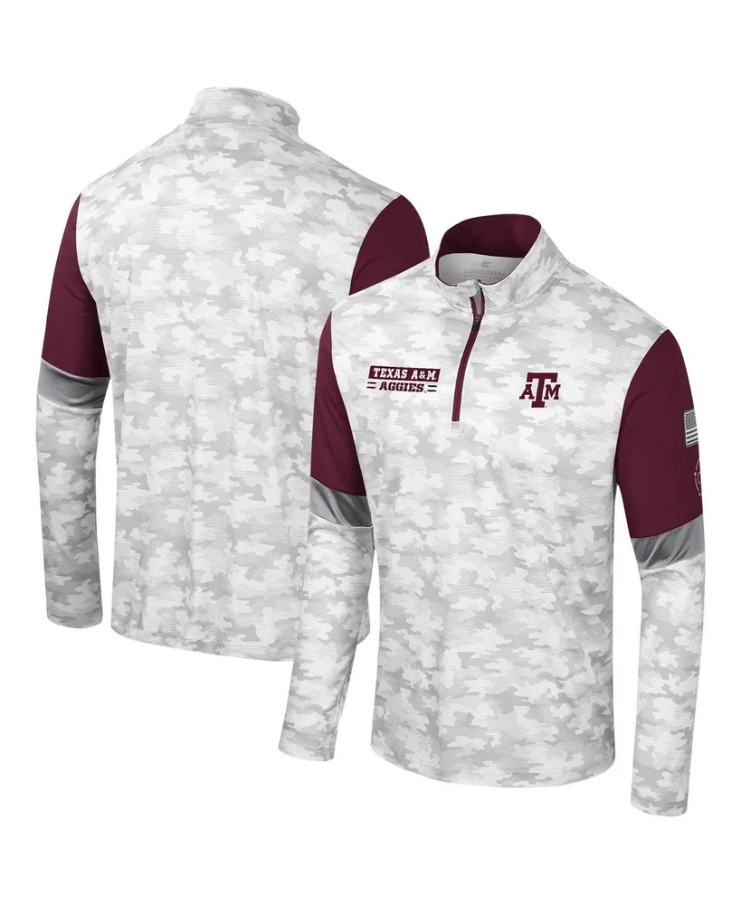 Men's Colosseum Camo Texas A&M Aggies Oht Military-Inspired Appreciation Tomahawk Quarter-Zip Sweatshirt