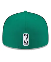 Men's New Era Kelly Green Boston Celtics Piped and Flocked 59Fifty Fitted Hat