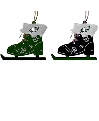 The Memory Company Philadelphia Eagles Two-Pack Ice Skate Ornament Set