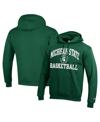 Men's Champion Green Michigan State Spartans Basketball Icon Powerblend Pullover Hoodie