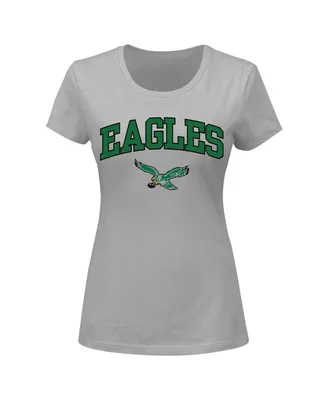 Women's Fanatics Gray Philadelphia Eagles Plus Arch Over Logo T-shirt