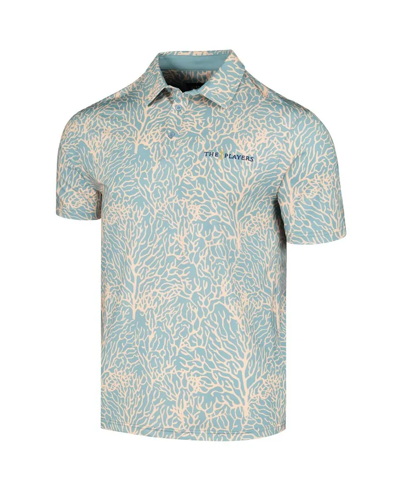 Men's Flomotion Blue The Players Coral Reef Polo Shirt