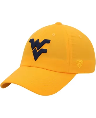 Men's Top of the World Gold West Virginia Mountaineers Primary Logo Staple Adjustable Hat