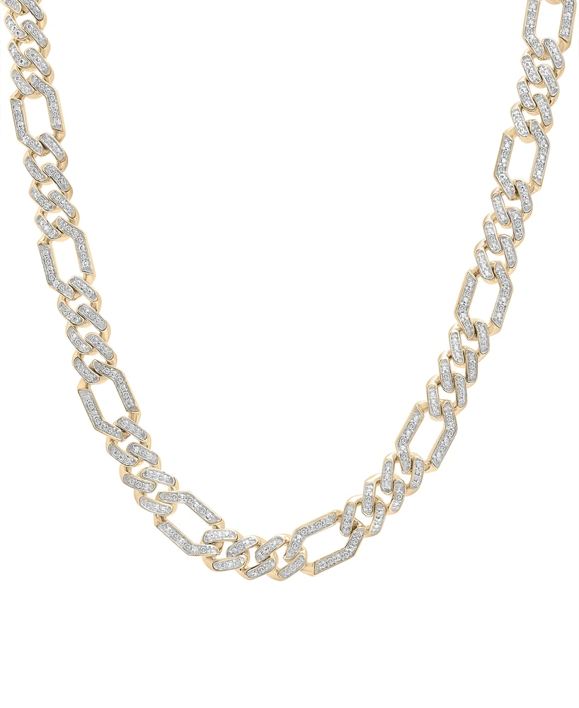 Men's Diamond Figaro Link 24" Chain Necklace (1 ct. t.w.) in 10k Gold