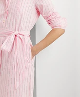 Lauren Ralph Women's Cotton Striped Shirtdress
