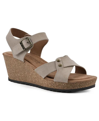 White Mountain Women's Prezo Footbed Wedge Sandals