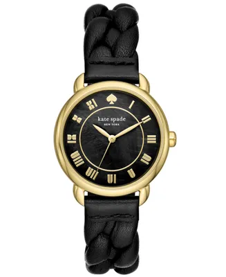 kate spade new york Women's Lily Avenue Three Hand Leather Watch 34mm