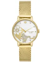 kate spade new york Women's Metro Three Hand Gold-Tone Stainless Steel Watch 34mm