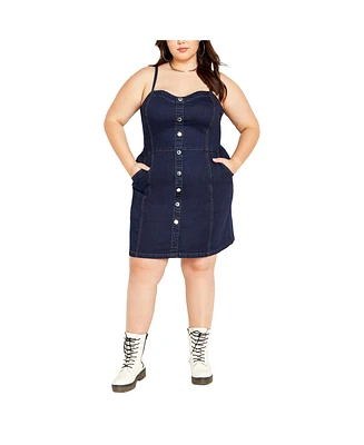 City Chic Plus Ashlynn Mini Denim Dress