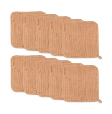 Comfy Cubs Muslin Washcloths, Pack of 10 with Gift Box