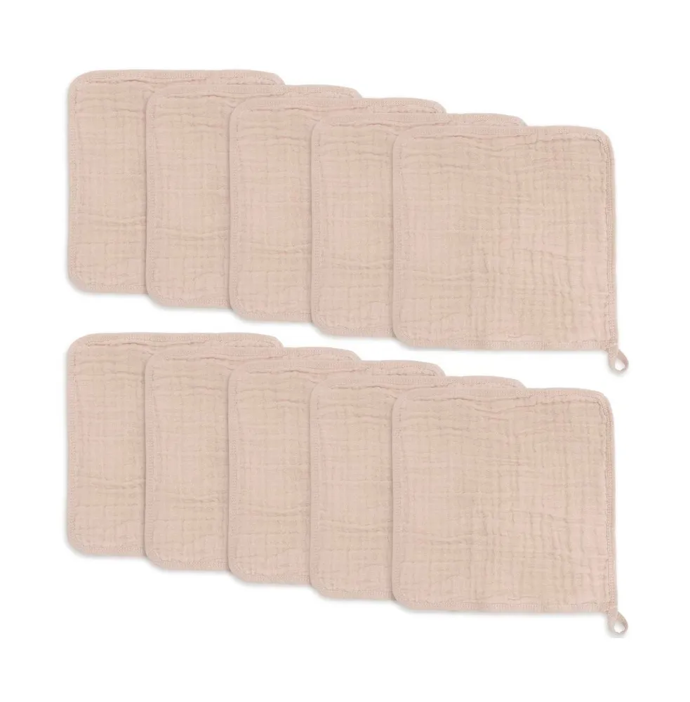 Comfy Cubs Muslin Washcloths, Pack of 10 with Gift Box