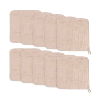 Comfy Cubs Muslin Washcloths, Pack of 10 with Gift Box